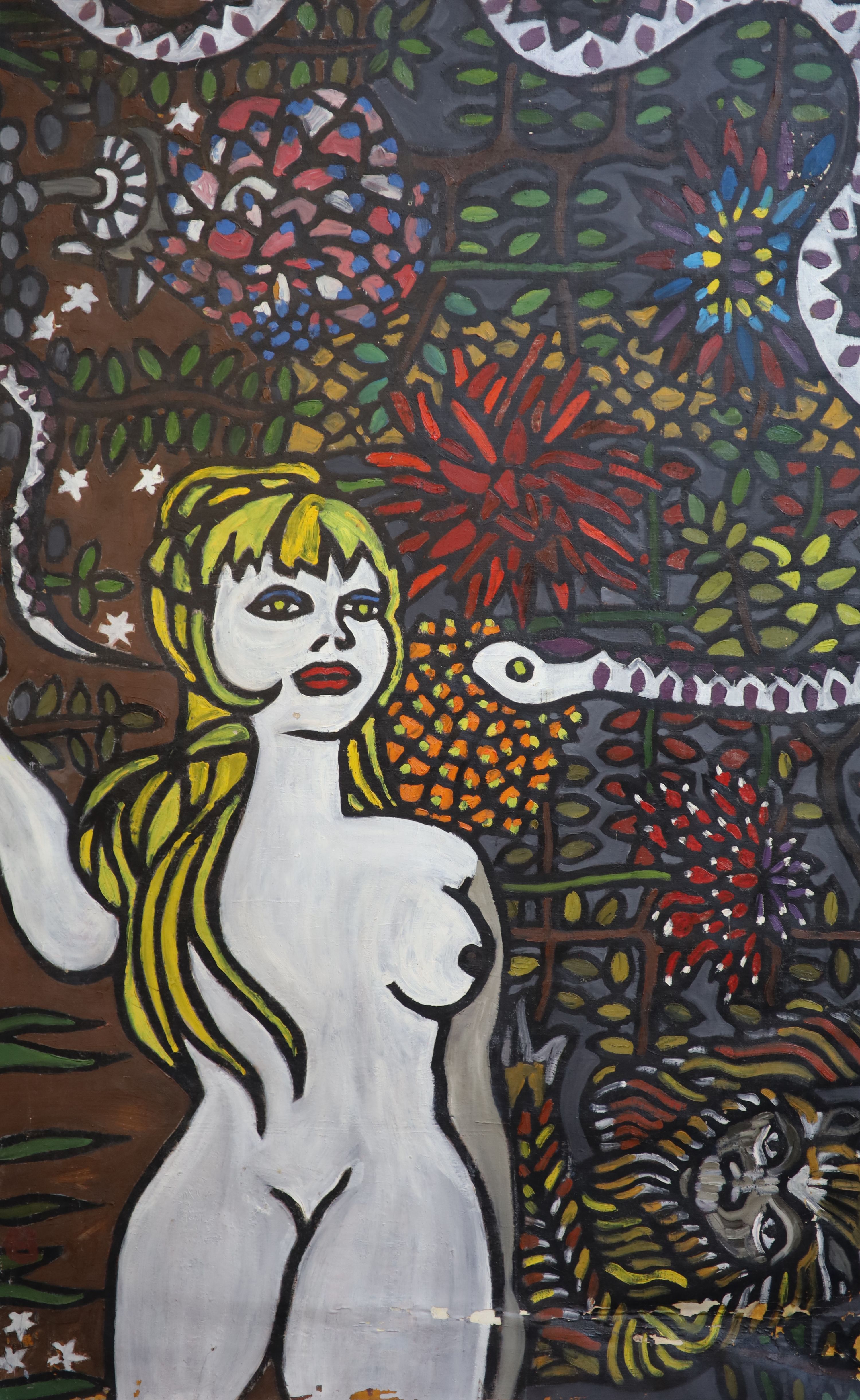 John Upton (1933-), ‘Eve in the Garden’, Oil on canvas, 140 x 90 cm. unframed